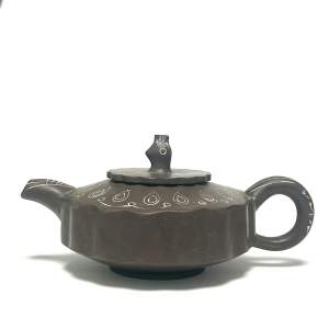 Rare Chinese Yixing Pottery Teapot with Chicken Finial