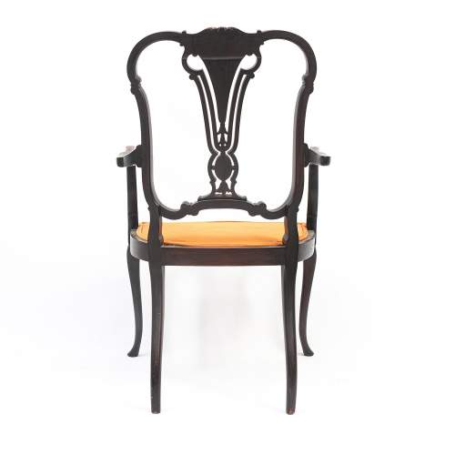 An Edwardian Period Stained Wood and Inlaid Armchair image-5