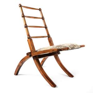 An Antique Edwardian Period Folding Campaign Chair