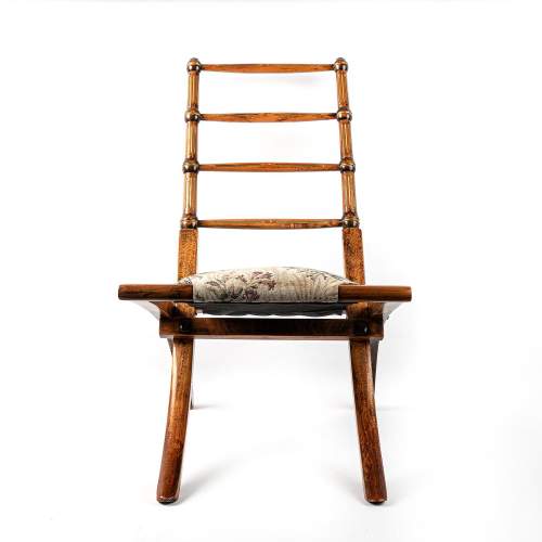 An Antique Edwardian Period Folding Campaign Chair image-2