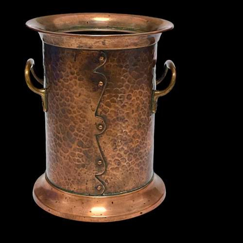 Henry Loveridge Arts & Crafts Copper Bottle Holder image-1