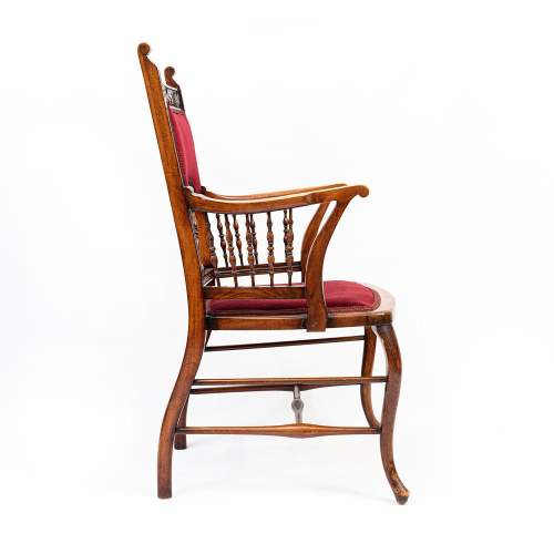 An Antique Late Victorian Mahogany Armchair image-3