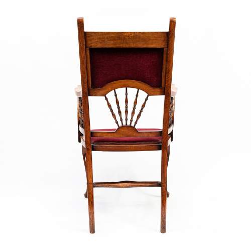 An Antique Late Victorian Mahogany Armchair image-6