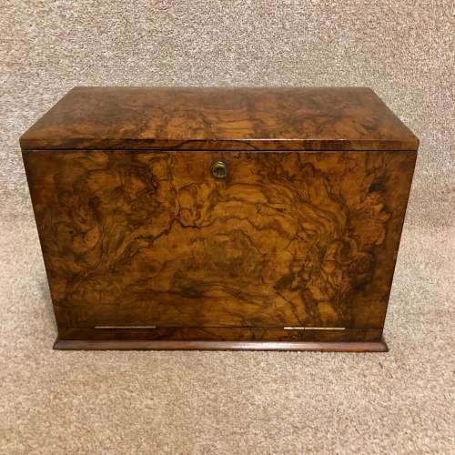 19th Century Figured Walnut Stationery Cabinet image-6