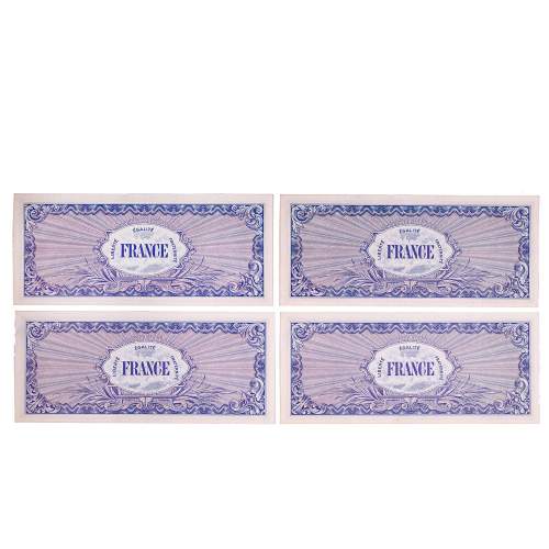 Four Vintage WW2 Allied Military Series French Franc Notes image-2