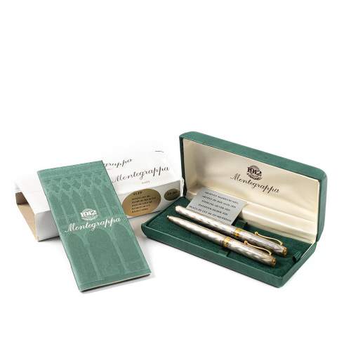 Vintage Cased Set of Luxury Montegrappa Silver Pens image-1