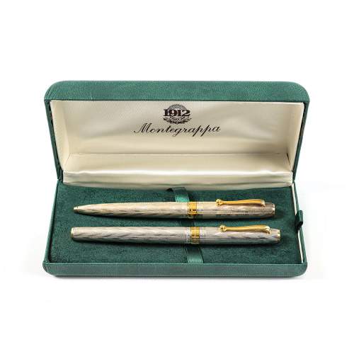 Vintage Cased Set of Luxury Montegrappa Silver Pens image-2