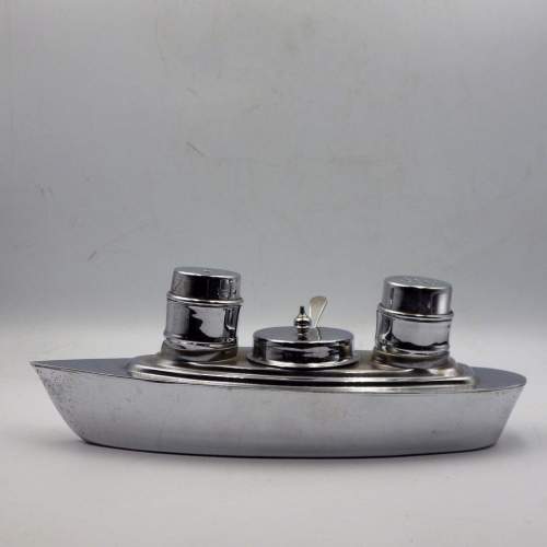 Art Deco 1930s Chrome Liner Ship Cruet Set image-2