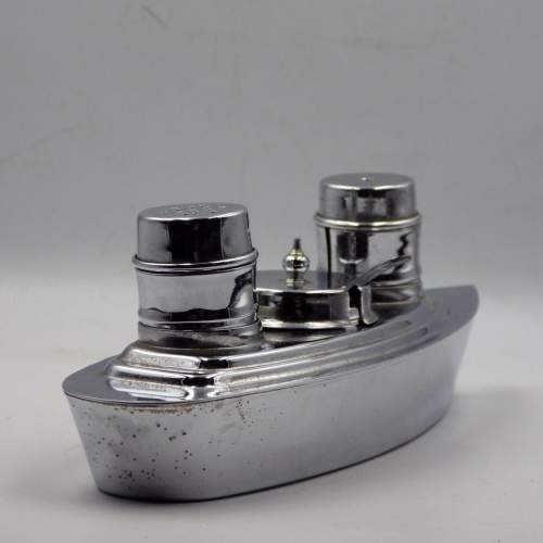 Art Deco 1930s Chrome Liner Ship Cruet Set image-3