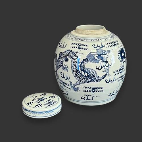 Chinese 20th Century Large Blue & White Ginger Jar image-3