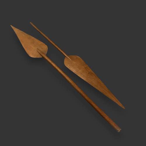 Pair of African Spear Shaped Paddles image-1