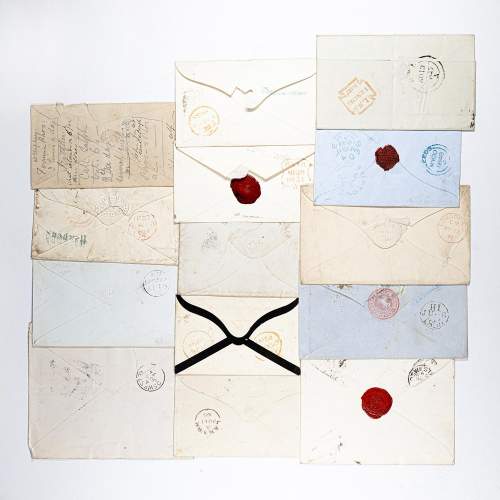 Antique Group of 14 Envelopes with Penny Red Stamps image-4