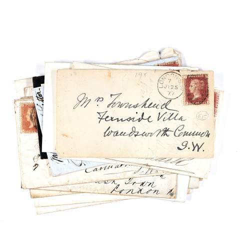 Antique Group of 14 Envelopes with Penny Red Stamps image-5