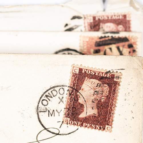 Antique Group of 14 Envelopes with Penny Red Stamps image-6