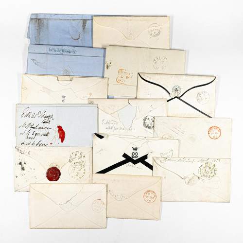 Antique Group of 14 Letters with Envelopes with Penny Red Stamps image-2