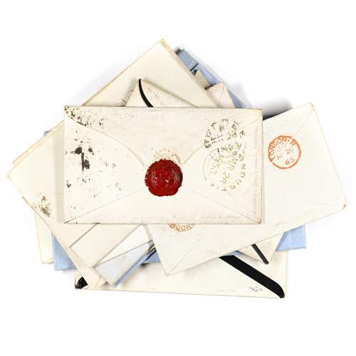 Antique Group of 14 Letters with Envelopes with Penny Red Stamps image-3