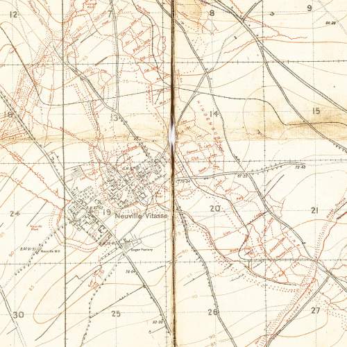 Antique WWI Trench Map Illustrating German Positions image-5