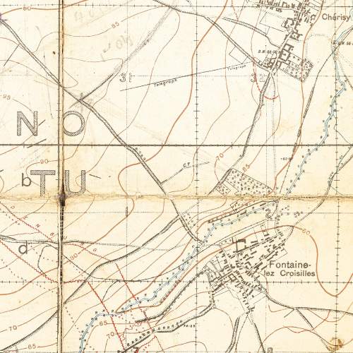 Antique WWI Trench Map Illustrating German Positions image-6