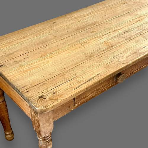 19th Century Country Pine Farmhouse Kitchen Table image-2