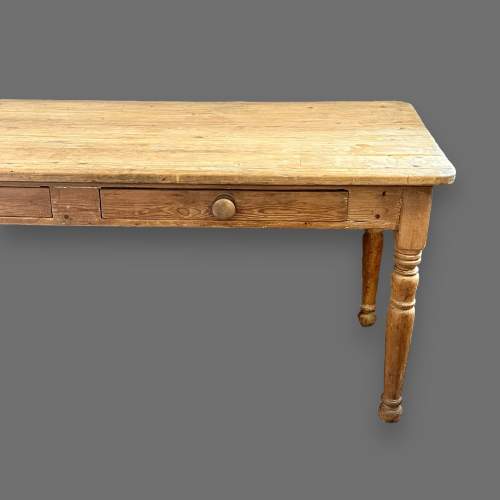 19th Century Country Pine Farmhouse Kitchen Table image-3