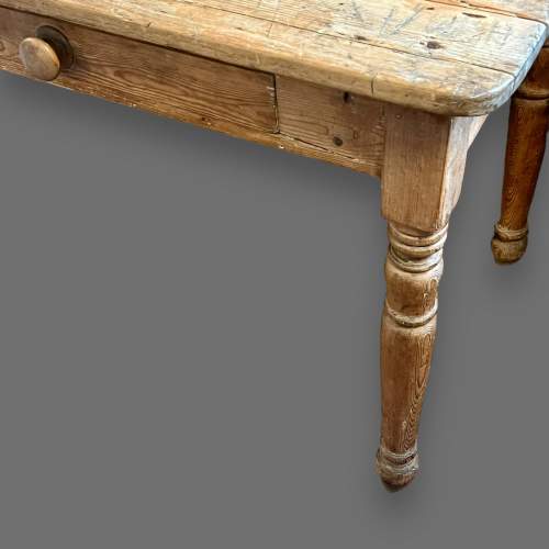 19th Century Country Pine Farmhouse Kitchen Table image-6