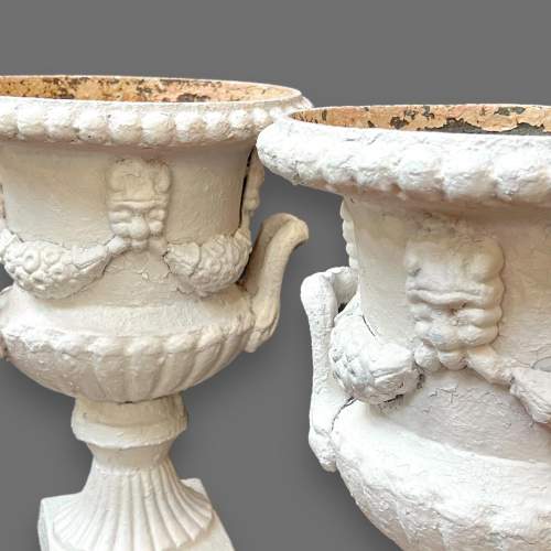 Pair of Victorian Heavy Cast Iron Urns image-2