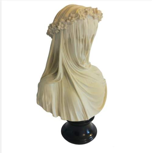 Veiled Bride Reconstituted Marble Bust image-2