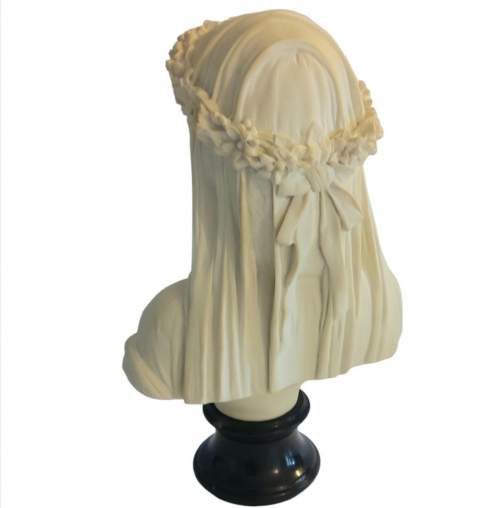 Veiled Bride Reconstituted Marble Bust image-3