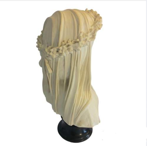 Veiled Bride Reconstituted Marble Bust image-4