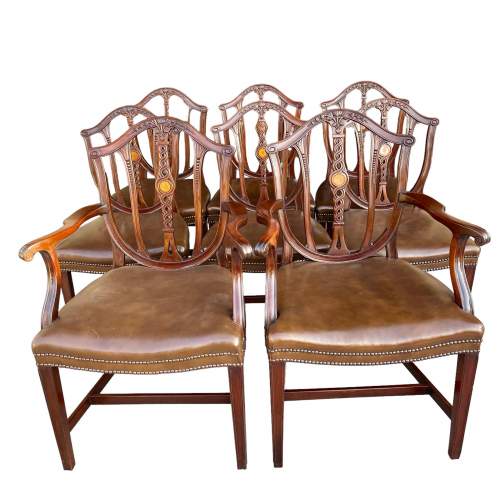 Set of Eight Mahogany Dining Chairs image-1