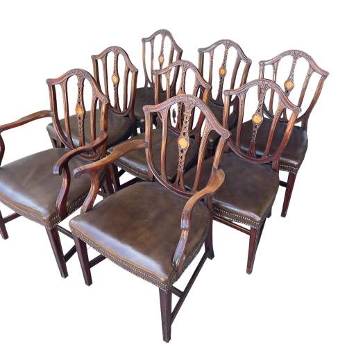 Set of Eight Mahogany Dining Chairs image-4