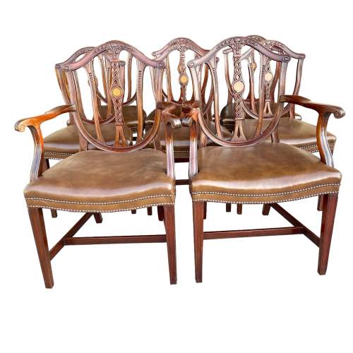 Set of Eight Mahogany Dining Chairs image-5