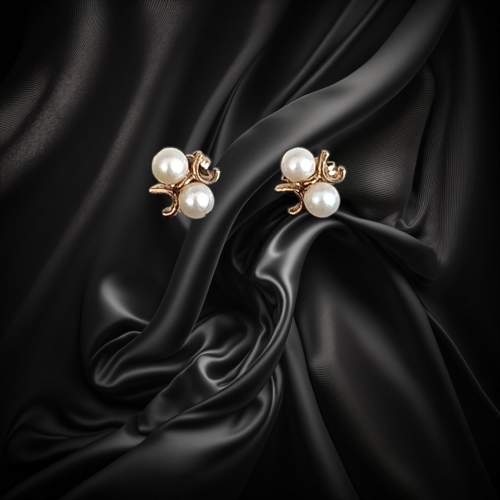 14ct Gold Pearl Bug Earrings image-1