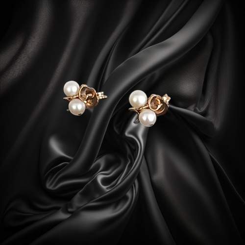 14ct Gold Pearl Bug Earrings image-5