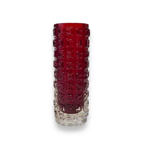 Whitefriars Aztec Ruby Red Vase image-1