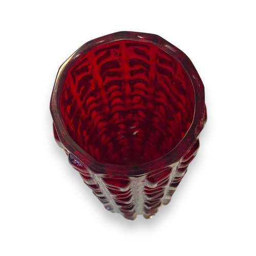 Whitefriars Aztec Ruby Red Vase image-2