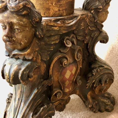 19th Century Venetian Carved Giltwood Torchere Standard Lamp image-5