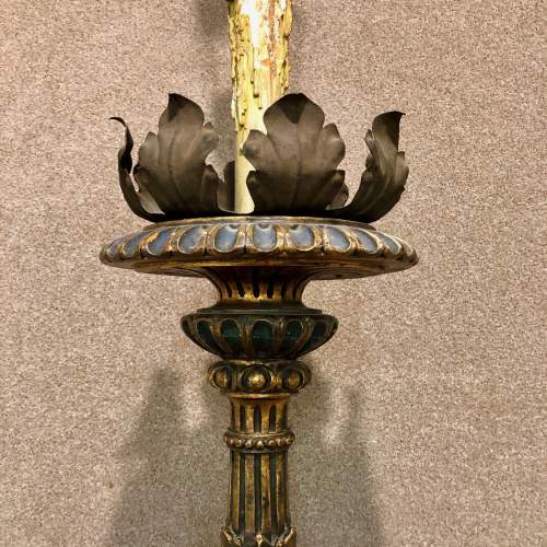 19th Century Venetian Carved Giltwood Torchere Standard Lamp image-3