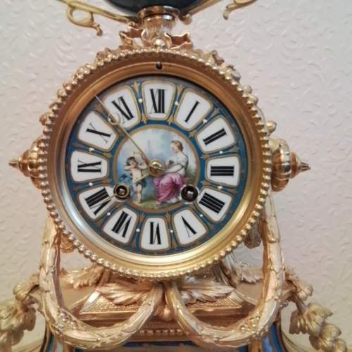 Gilded Bronze French Ormolu Clock Circa 1870 image-4