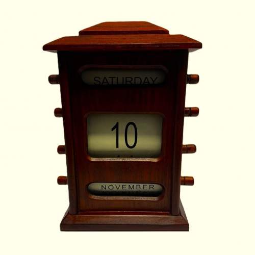 Large Antique English Oak Perpetual Calendar Circa 1910 image-1