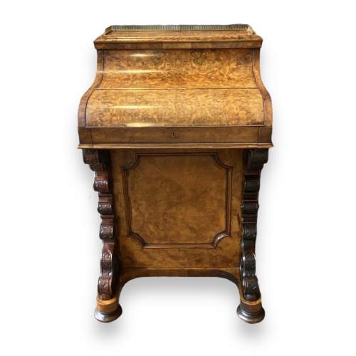 Victorian Burr Walnut Pop Up Davenport image-2