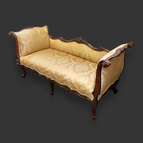 Victorian Walnut Serpentine Shaped Settee image-1