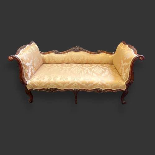 Victorian Walnut Serpentine Shaped Settee image-2