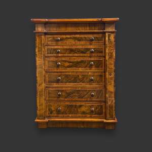 19th Century Walnut Collectors Wellington Chest