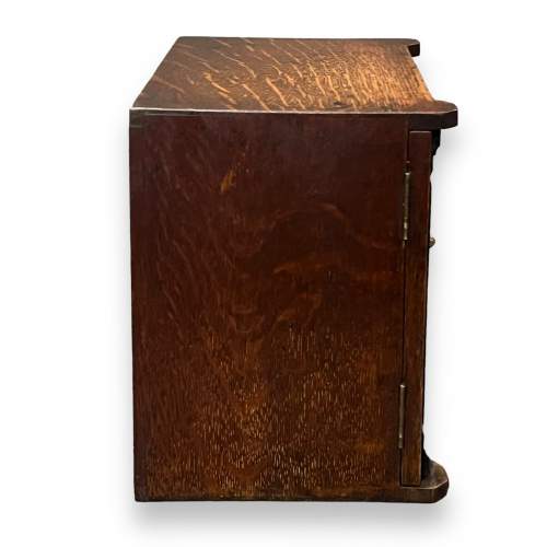 Unusual Edwardian Oak Three Drawer Cabinet in the form of a Safe image-5