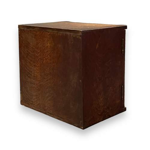 Unusual Edwardian Oak Three Drawer Cabinet in the form of a Safe image-6