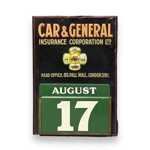 Vintage Car and General Insurance Tin Perpetual Calendar image-2