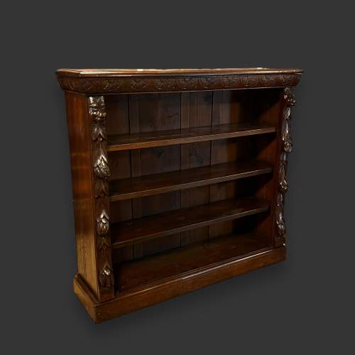 Victorian Oak Green Man Open Bookcase image-1