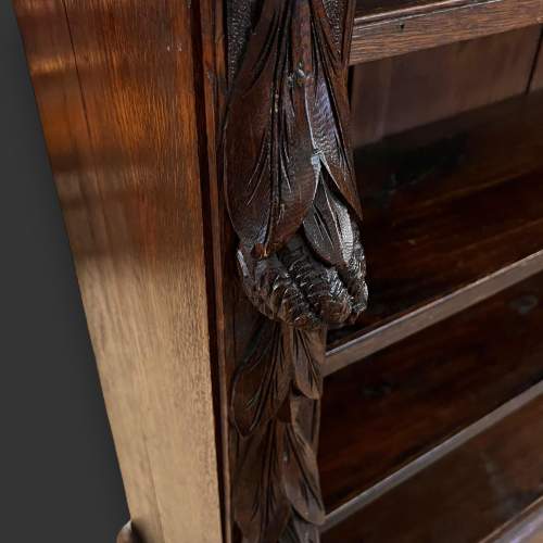 Victorian Oak Green Man Open Bookcase image-2