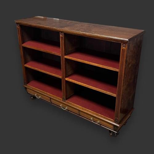 Late 19th Century Walnut Open Bookcase image-1